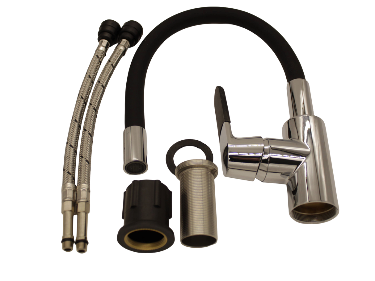 Caraflo Kitchen Flexi-neck Black Caravan Motorhome Mixer Tap