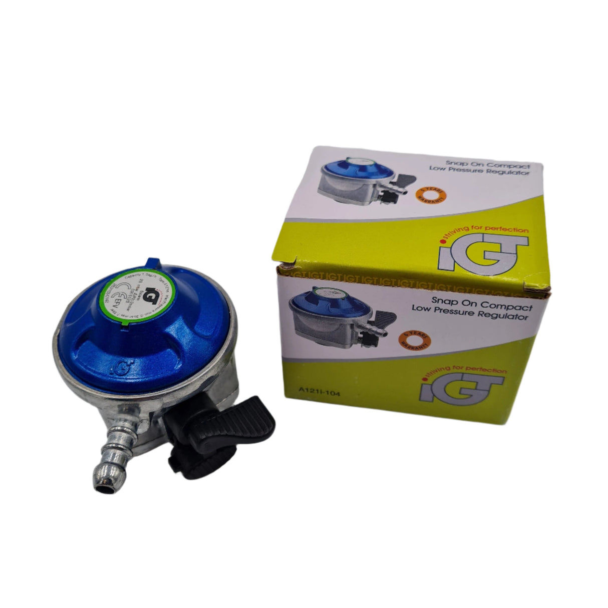 LPG Butane Gas Regulator – 28 mbar –21mm -Clip On - IGT A121i-104