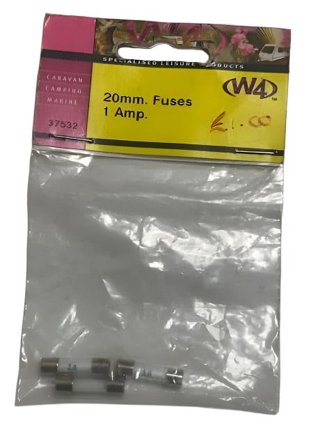 1 Amp 20 mm Fuse Pack of Three 37532 - Caratech Caravan Parts
