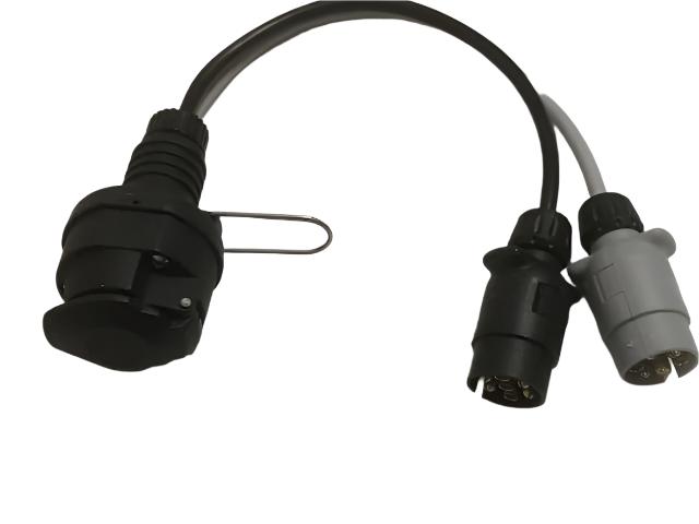 Car to Caravan Road Light Adapter 13 Pin Socket to 7 N and 7 S Plug - R1770 - Caratech Caravan Parts