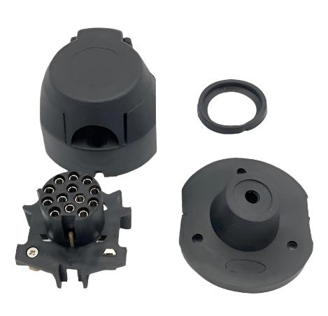 Car Euro Socket - 13 Pin _12 Volt with Rubber Back - R1705 - Caratech