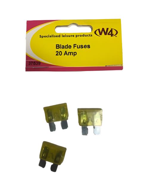 20 Amp Blade Fuse Pack of Three 37539 - Caratech Caravan Parts