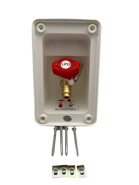 Whale - External Gas BBQ Socket - Easi Slide - White - SO1000C - Caratech