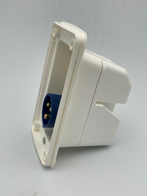 Whale - Electric Mains Inlet Socket - Easi Slide - Without Cable - White - SO3100C - Caratech