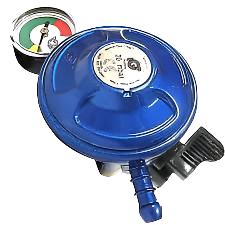 LPG Gas Regulator and Gauge – Butane - 21 mm Clip On - A100i - Caratech Caravan Parts
