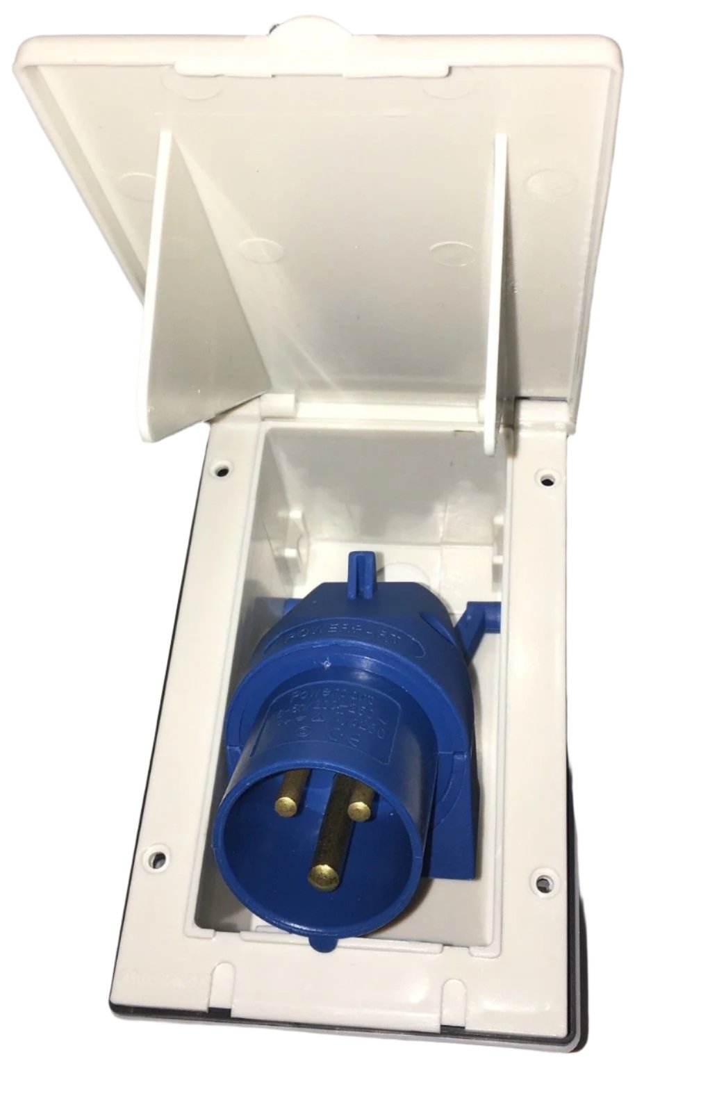 Mains Inlet 240 VOLT - Flush Fitting - White - PO114 Powerpart