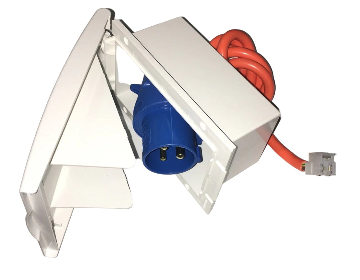 Mains Inlet 240 VOLT -TND- Flush Fitting - White - P0150 Powerpart