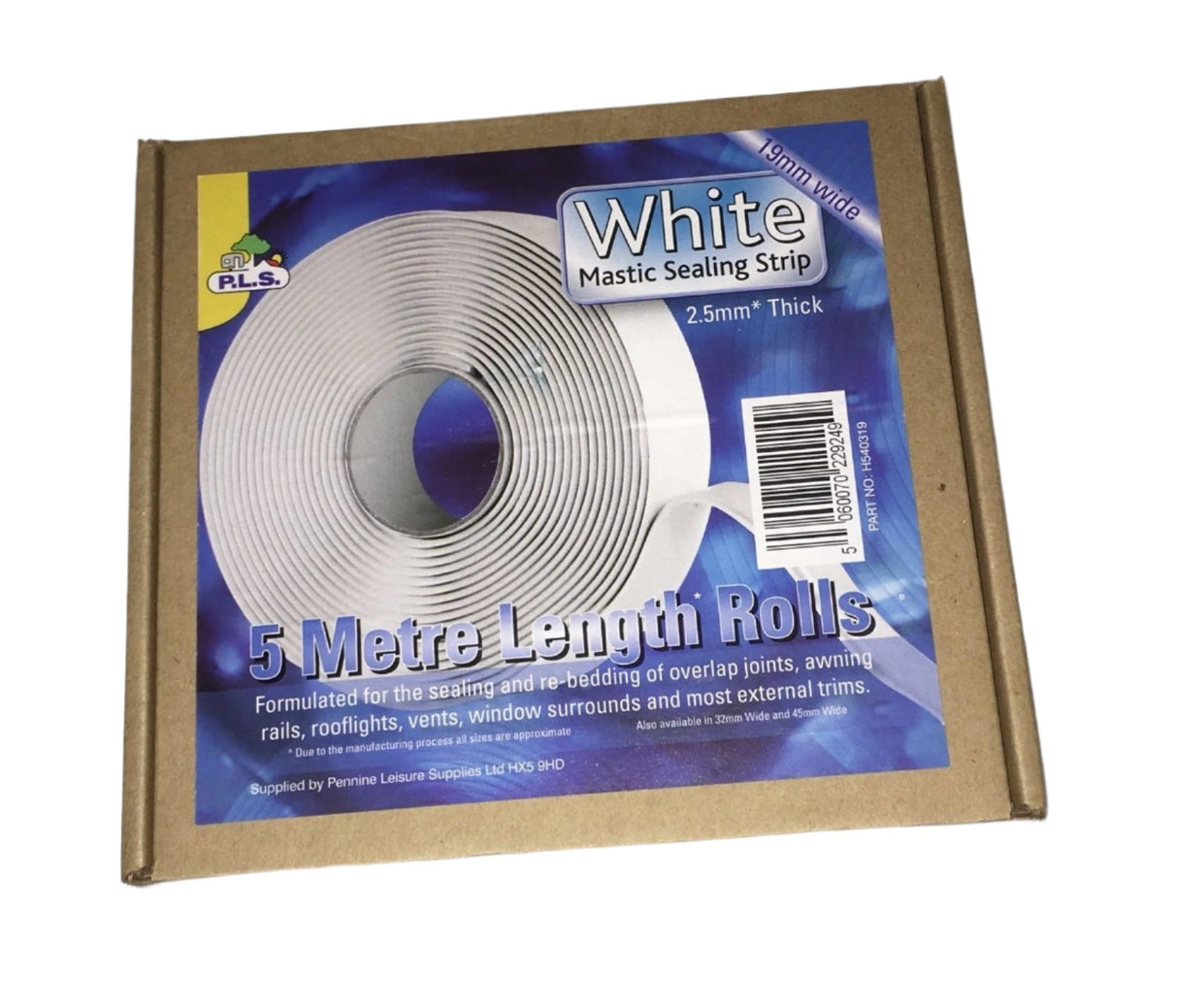 Mastic Sealing Strip- White- 2.5 mm Thick 19 mm Wide X 5 Mtr - Caratech Caravan Parts