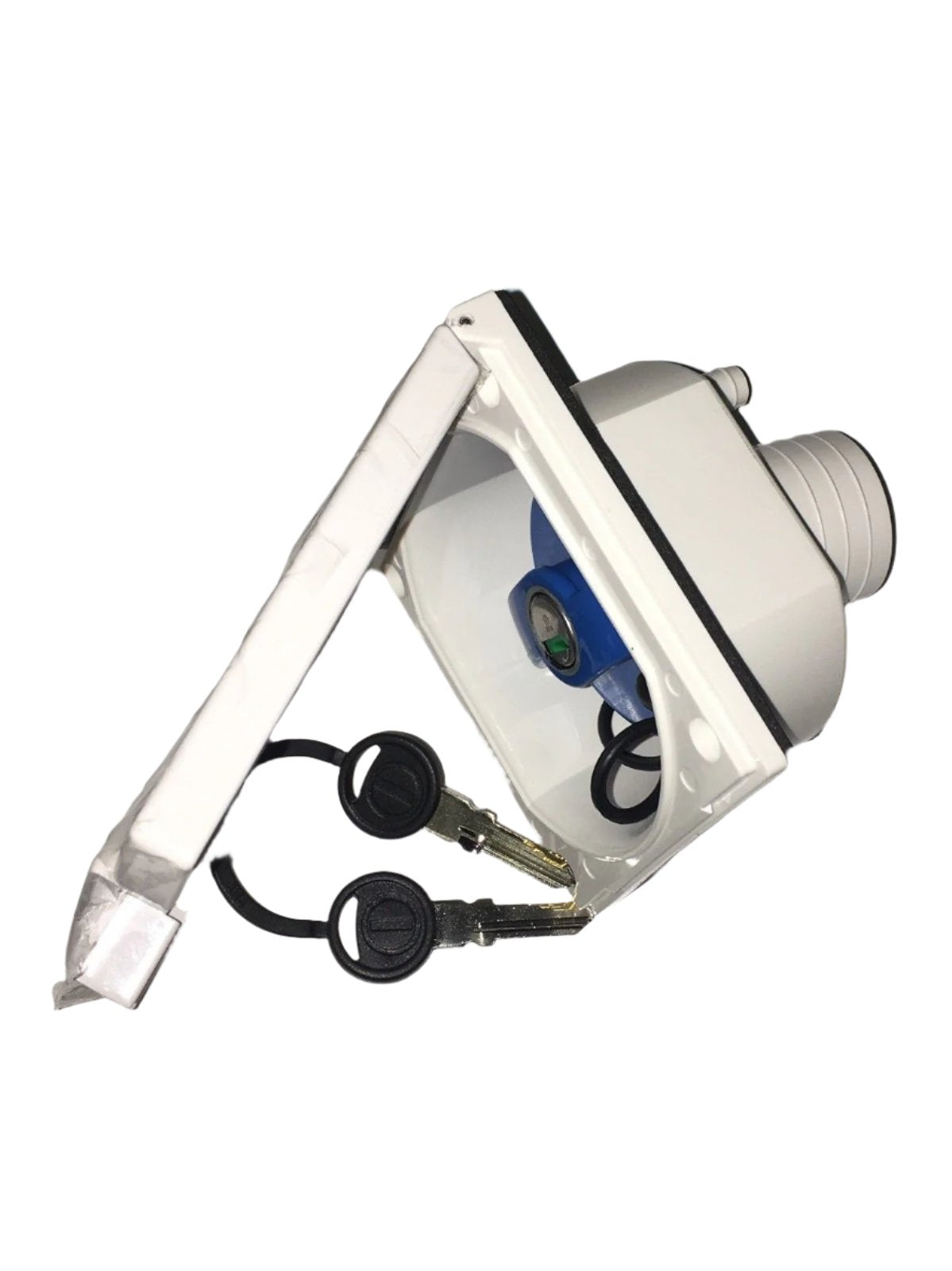 Water Tank Inlet with Cap / Keys -White -TND Design - ES2095 Pennine Leisure Supplies