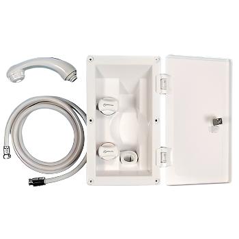 Whale External Shower System and Lock - White – RT2662 - Caratech Caravan Parts