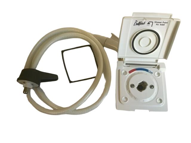 Bullfinch Shower Outlet Point Kit - White - 6088 - Caratech Caravan Parts