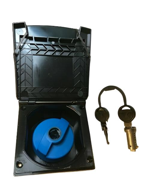 Water Tank Inlet -With Cap / Keys -Black TND Design - ES2091K - Caratech Caravan Parts