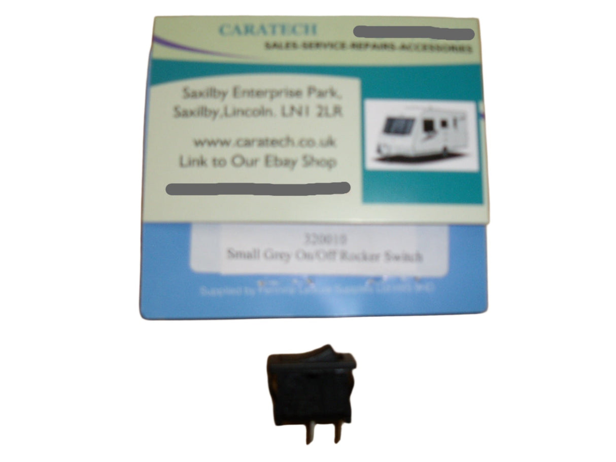 On / off rocker switch - 12 V - Grey - 320010 - Caratech Caravan Parts