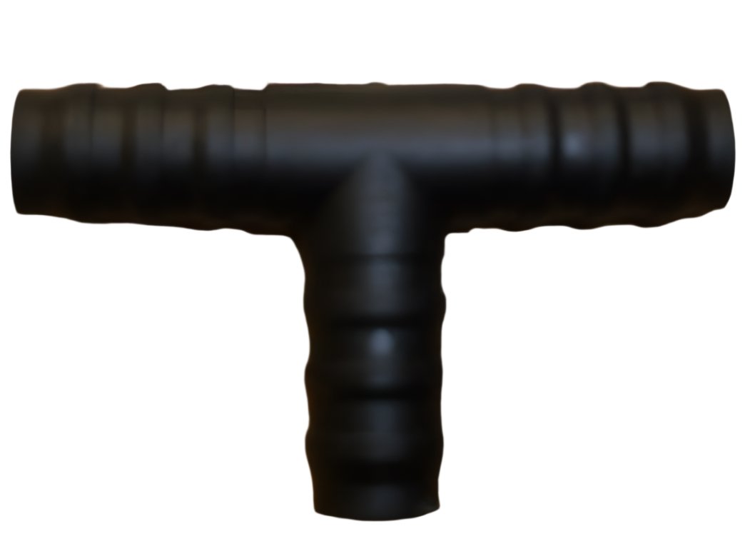 1/2" - 12 mm Equal ' T ' Connector - Black - 81114 - Caratech Caravan Parts