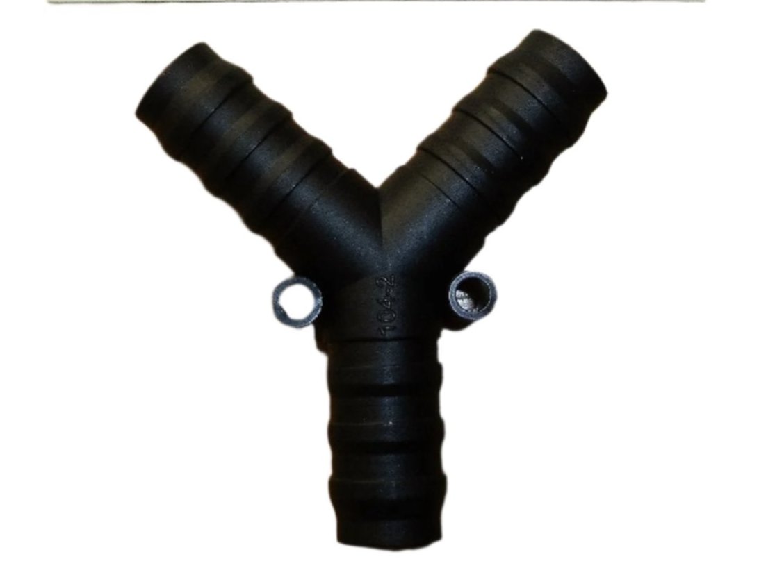 1/2" - 12 mm 'Y ' Connector - Black - 81104 - Caratech Caravan Parts
