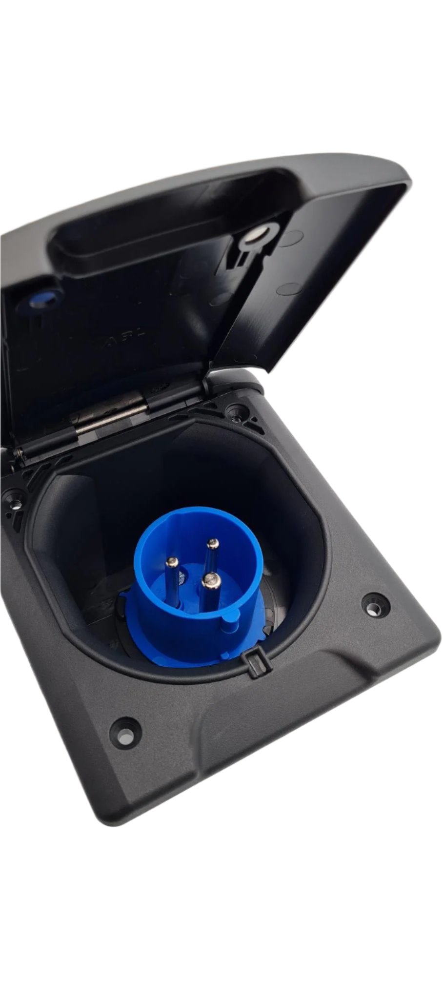 FAWO 240V Mains Inlet / Hook up - Magnetic Lid - Black - 01746T10599