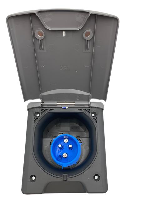 FAWO - 240 v / Mains Inlet 16 Amp ,Hook Up Connector - Grey - 01746t10499