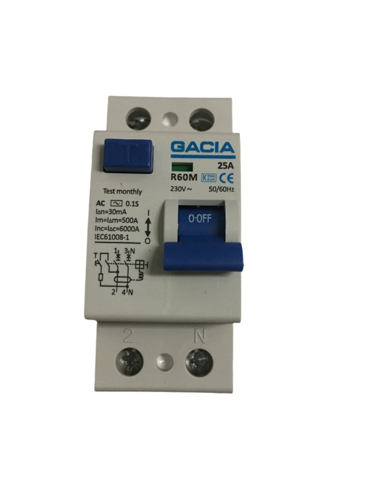 Gacia Double Pole 25 amp RCD Breaker - L225GA Powerpart