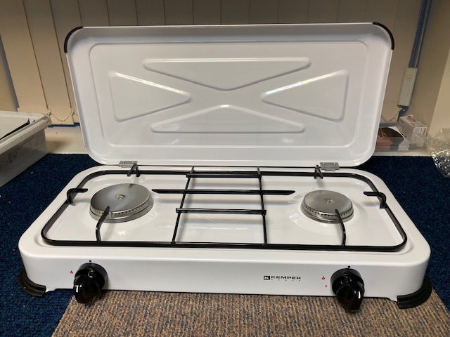 Fornello - 2 Burner Hob / Stove with Lid -  White - 104981 - COLLECTION ONLY !!