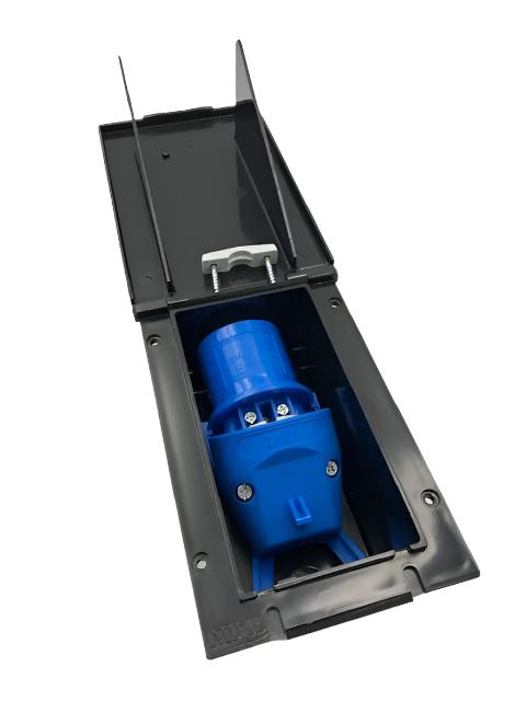 Mains Inlet 240 Volt - Flush Fitting - Black - 10036 Powerpart