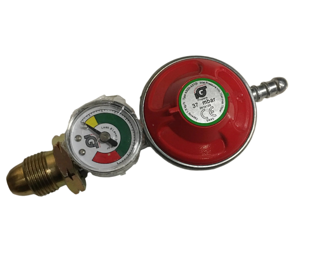 LPG Propane Gas Regulator with Gauge - 37 Mbar - IGT - A300i - Caratech Caravan Parts