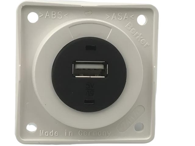 W4 Berker USB Charging Point- 12 v - White -21228W - Caratech Caravan Parts