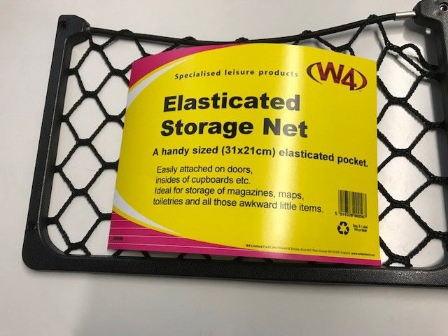 W4 Wallmounted Elasticated Storage Net, Black -00056 - Caratech Caravan Parts