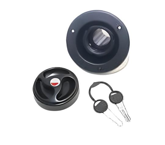 Water Inlet and Locking Filler Cap 2 Keys - Black - ES2100 - Caratech Caravan Parts