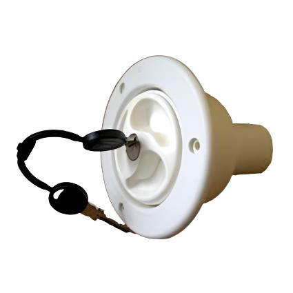 Water Inlet and Locking Filler Cap 2 Keys -White - ES2200 - Caratech Caravan Parts