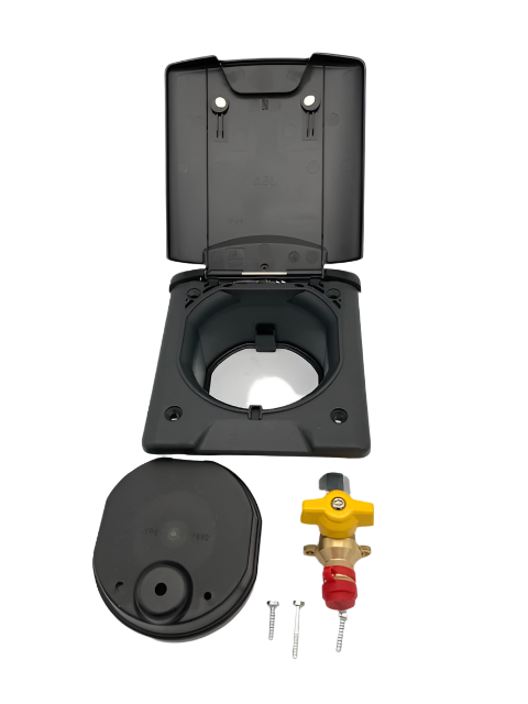 FAWO - BBQ Gas Point - Flush Fitting Socket With Magnetic Lid - Black - 01746T50599 - Caratech