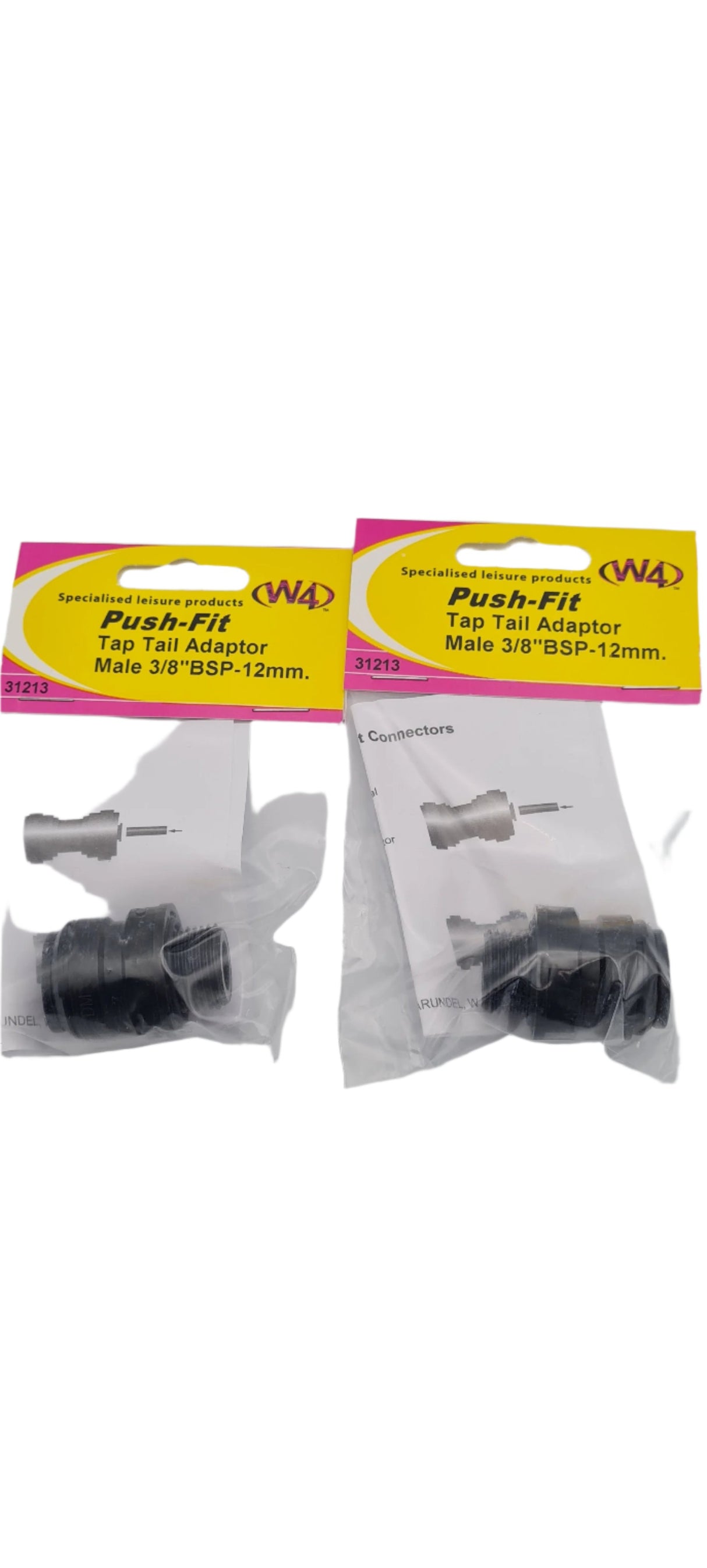 2 X W4 Quick Push Fit Tap Adaptor 3/8" Bsp -12mm - 31213