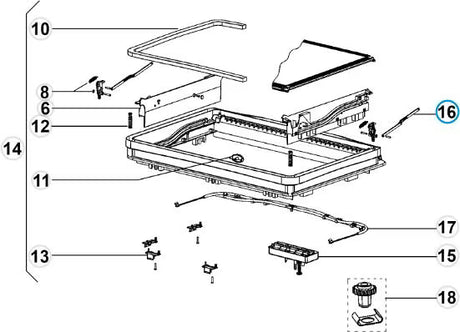 Dometic Seitz Midi Heki Rooflight Struts Stay Opening Lever
