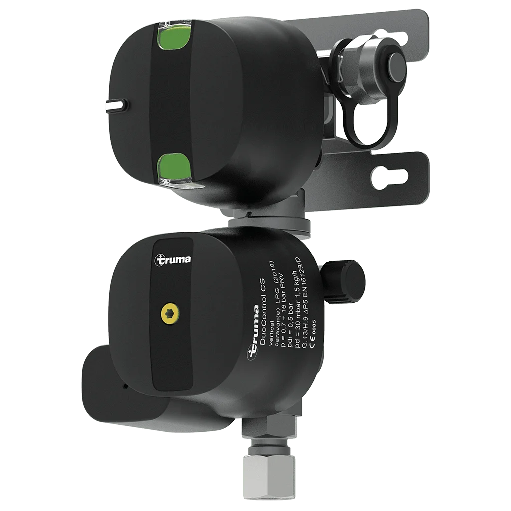 Truma Duo Control Vertical Gas Regulator Caravan Twin Bottle with Crash Sensor 8/10mm 51611-01
