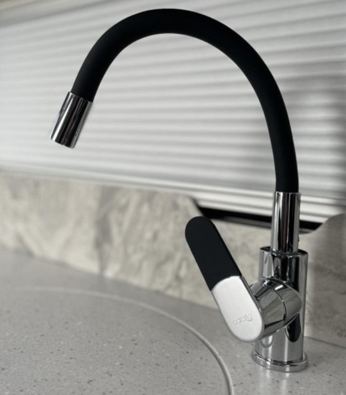 Caraflo Kitchen Flexi-neck Black Caravan Motorhome Mixer Tap
