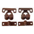 Double Roller Catch Caravan Cupboard - Brown Plastic - W4 37817