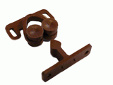 Fermeture à double galet - plastique marron - W4 37817