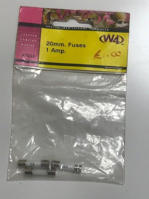 1 Amp 20 mm Fuse Pack of Three 37532 - Caratech Caravan Parts