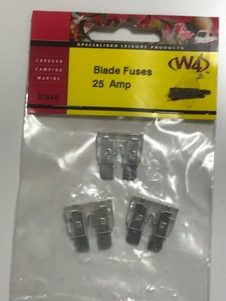 25 Amp Blade Fuse Pack of Three 37540 - Caratech Caravan Parts