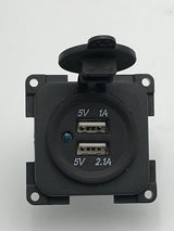 C-Line - Dark Grey -  Double USB Socket - 270652 - Caratech Caravan Parts