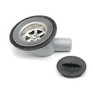 Caravan/Motorhome/Boat 3/4" (25mm) Angled Sink Waste Outlet & Plug - Brass Fitting