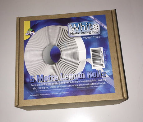 Mastic Sealing Strip- White- 2.5 mm Thick 19 mm Wide X 5 Mtr - Caratech Caravan Parts