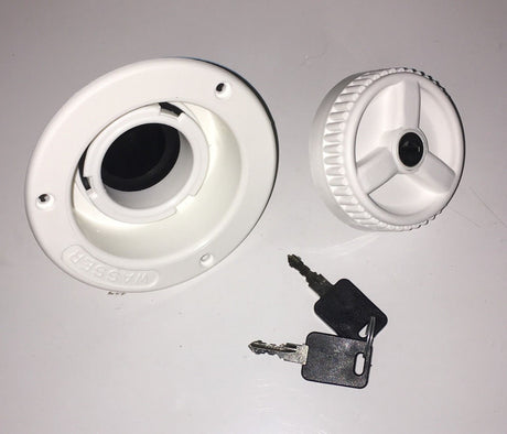 Fawo 240v Mains Inlet Flush Fitting Socket With Magnetic Lid - White,  Caravan & Motorhome Electrical accessories 