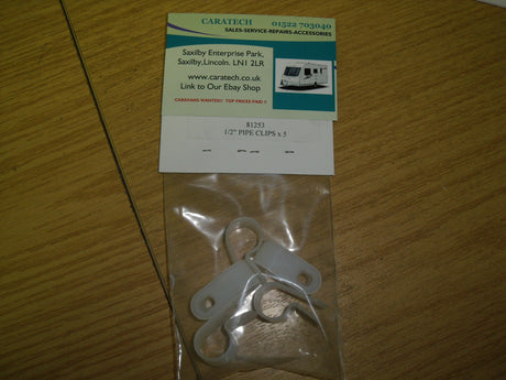 Pipe clips 1/2" x 5 - plastic - 81253 - Caratech Caravan Parts