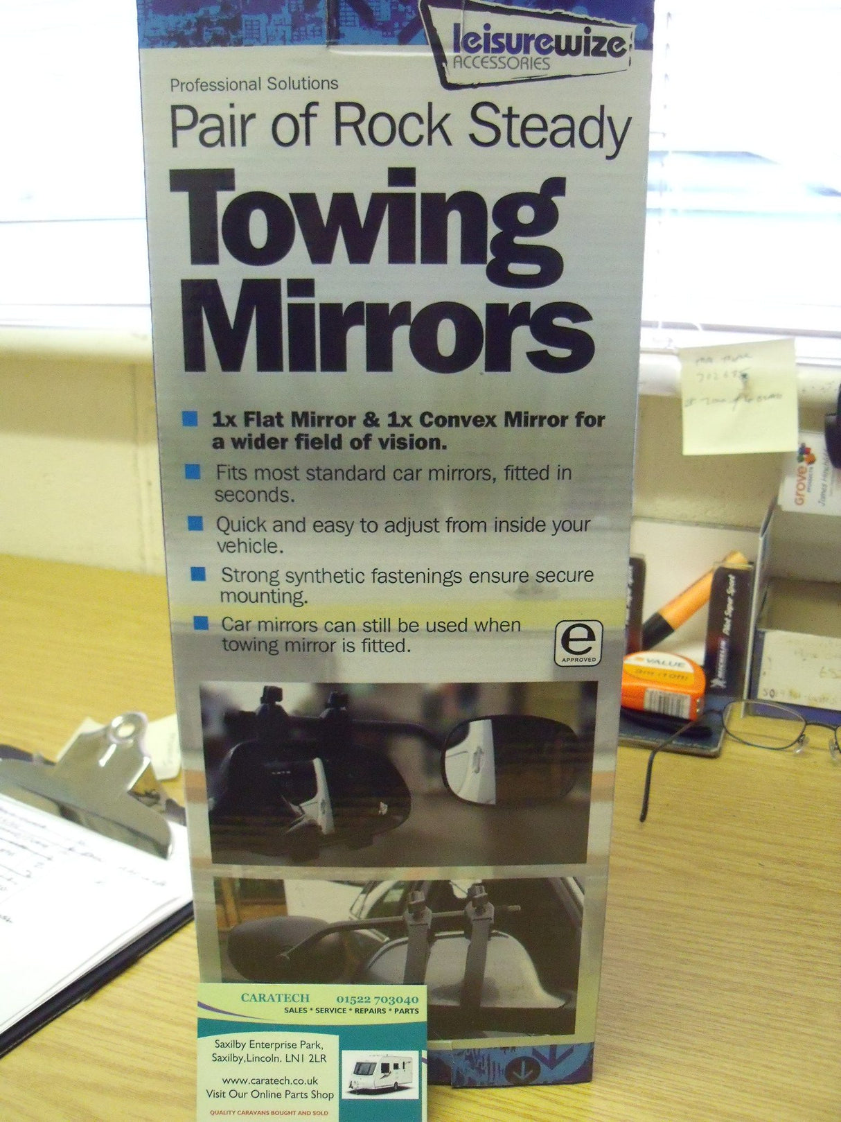 Pair of Rock Steady Towing Mirrors - LWACC34 - Caratech Caravan Parts