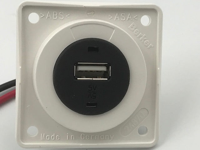 W4 Berker USB Charging Point- 12 v - White -21228W - Caratech Caravan Parts