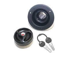 Water Inlet and Locking Filler Cap 2 Keys - Black - ES2100 - Caratech Caravan Parts