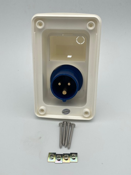 Whale - Electric Mains Inlet Socket - Easi Slide - Without Cable - White - SO3100C - Caratech
